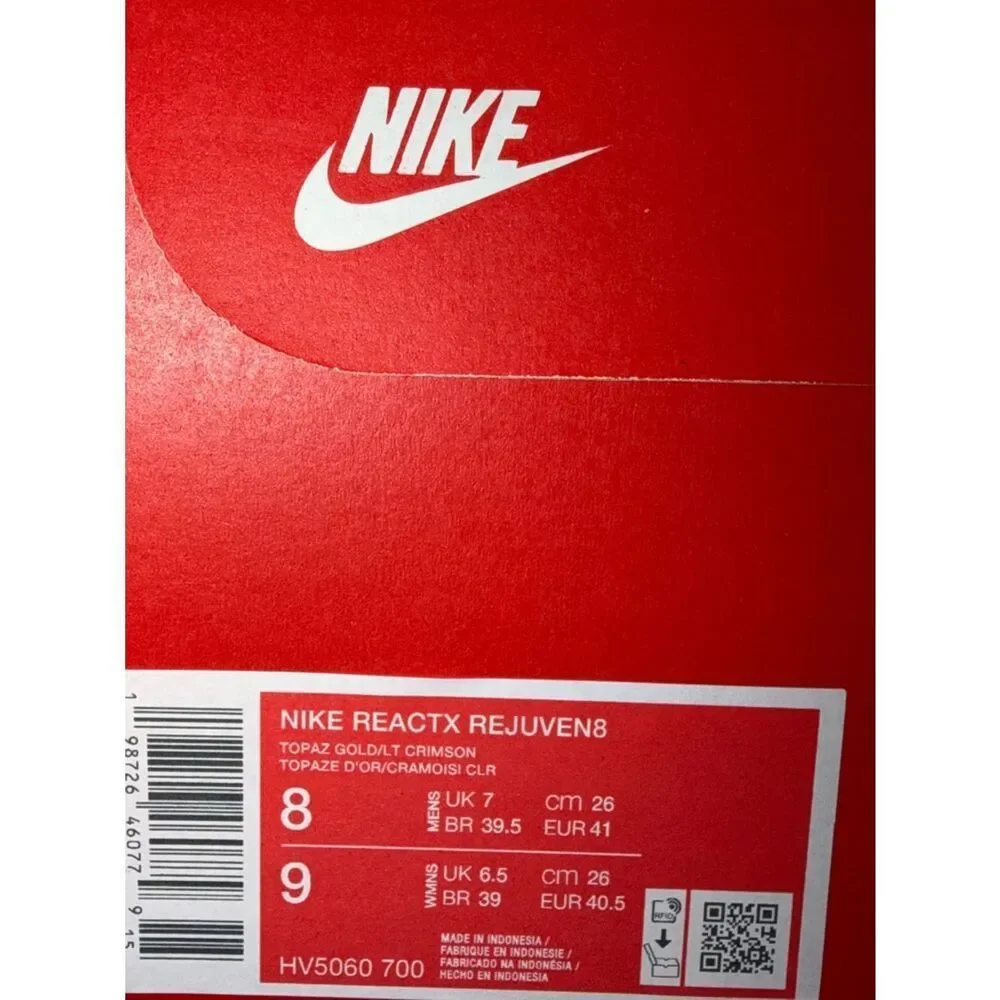 NIKE REACTX REJUVEN8 Topaz Gold HV5060-700 Men’s Size 8